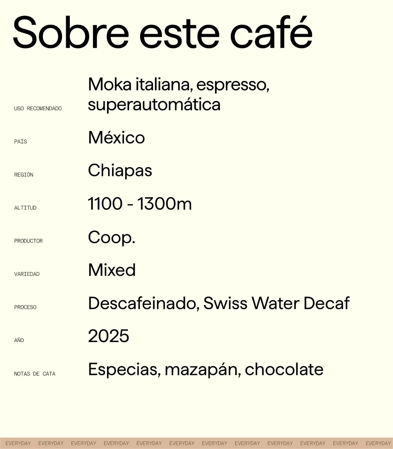 Café descafeinado Swiss Water