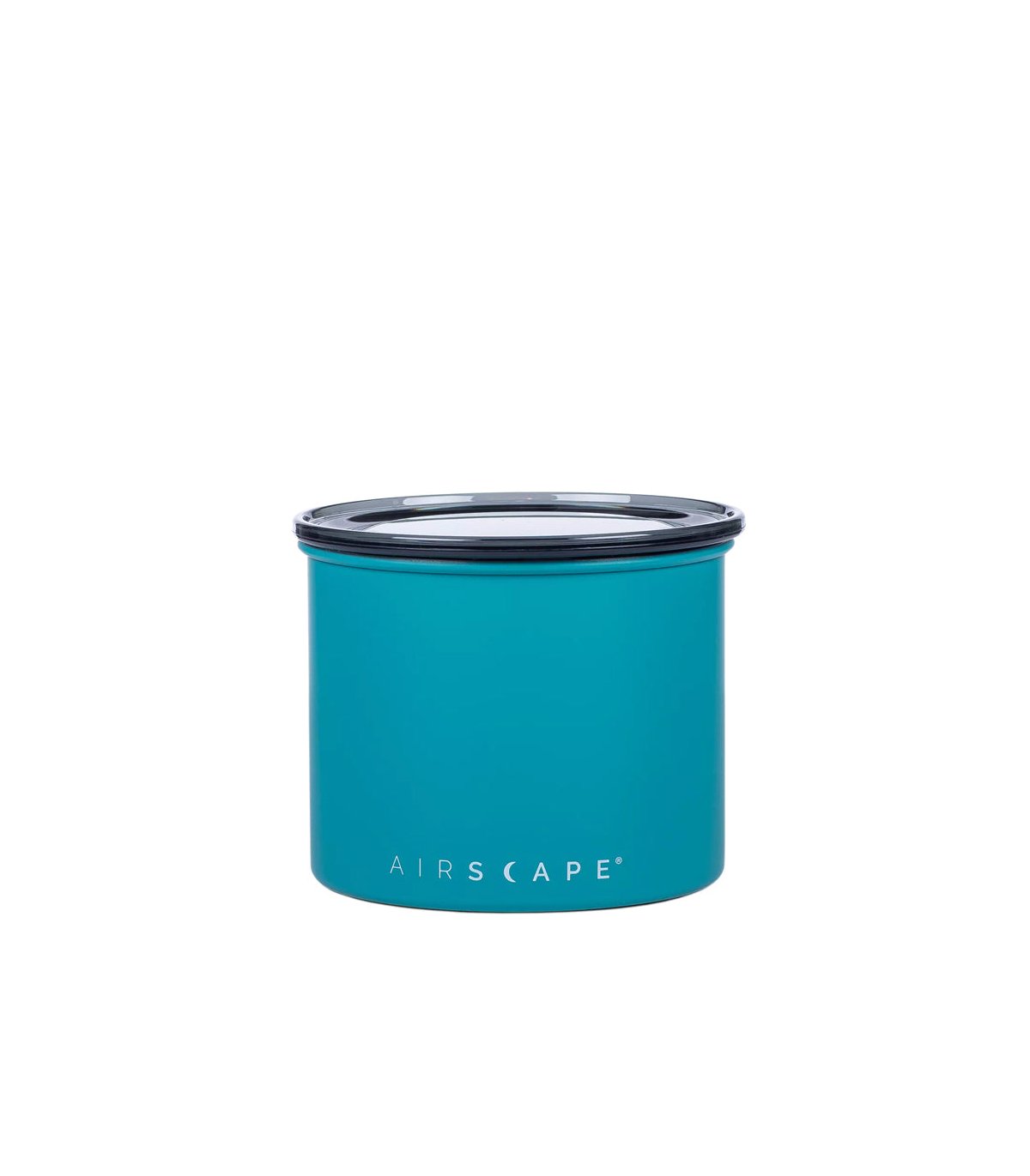 Recipiente hermético para café pequeño de color turquesa de la marca Airscape